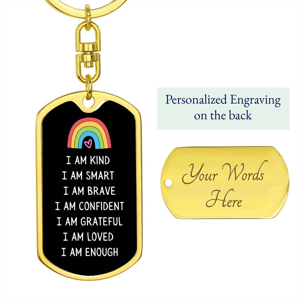 I am Kind Positive Affirmations Keychain, Affirmations Gift, Inspiration Gift, Gift for Friend