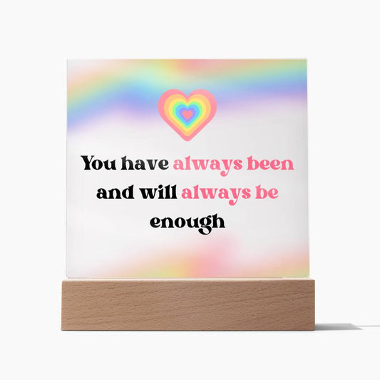 You have always been enough sign | mental health gift | Therapy Office Decor | Self Love Gift