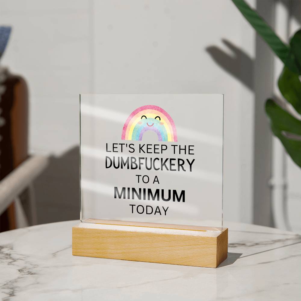 Dumbfuckery Acrylic Square Plaque, Co-Worker Gift, Employee Gifts, Office Gift, Employee Appreciation