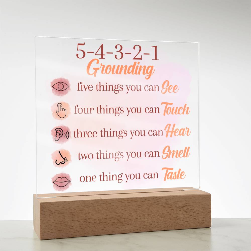 5-4-3-2-1 Mindfulness Sign, Mental Health Sign, Grounding Technique | Gift for Therapist