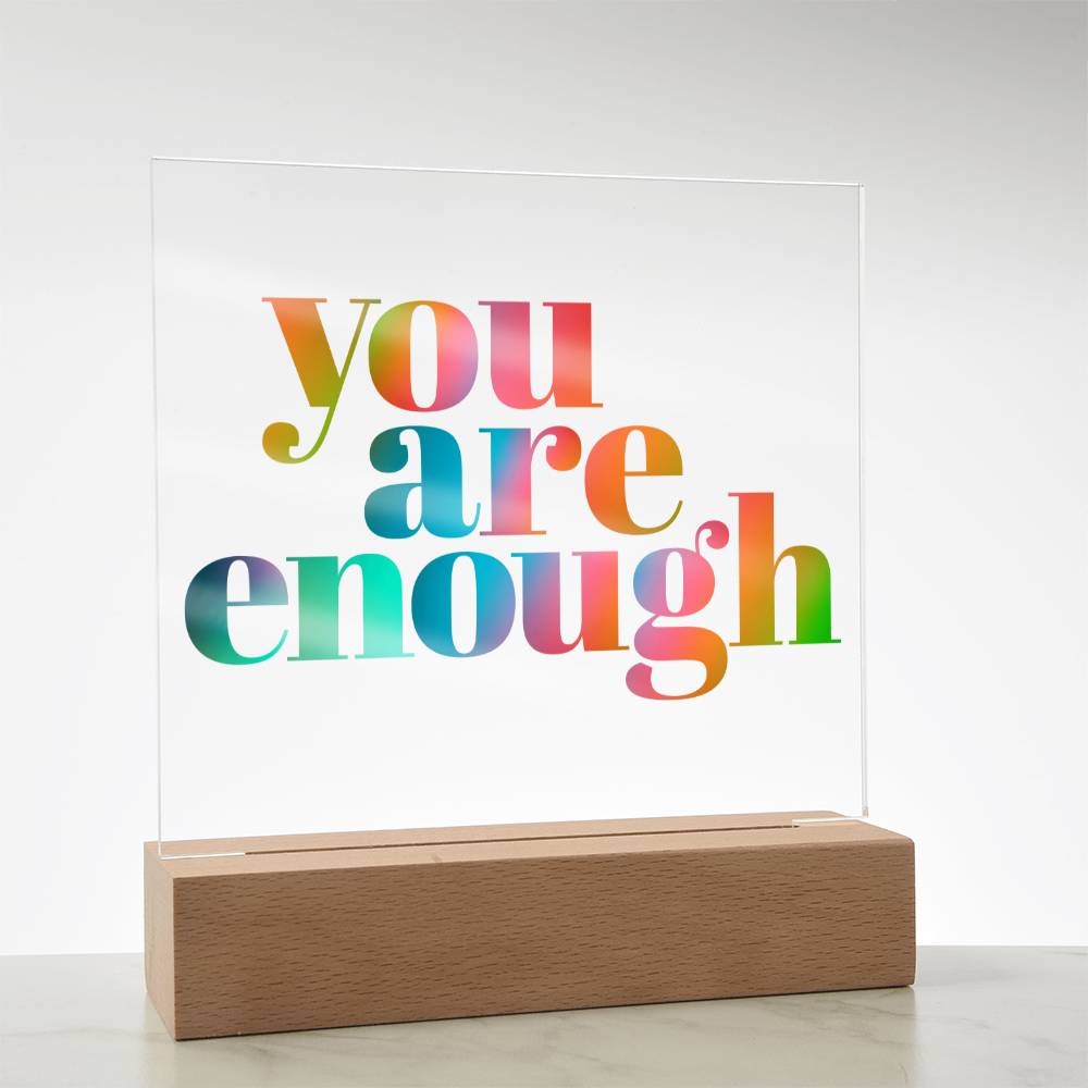 You are enough Acrylic Sign | self affirmations sign | affirmation decor | mental health gift | therapist room decor