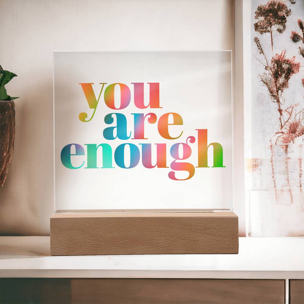 You are enough Acrylic Sign | self affirmations sign | affirmation decor | mental health gift | therapist room decor