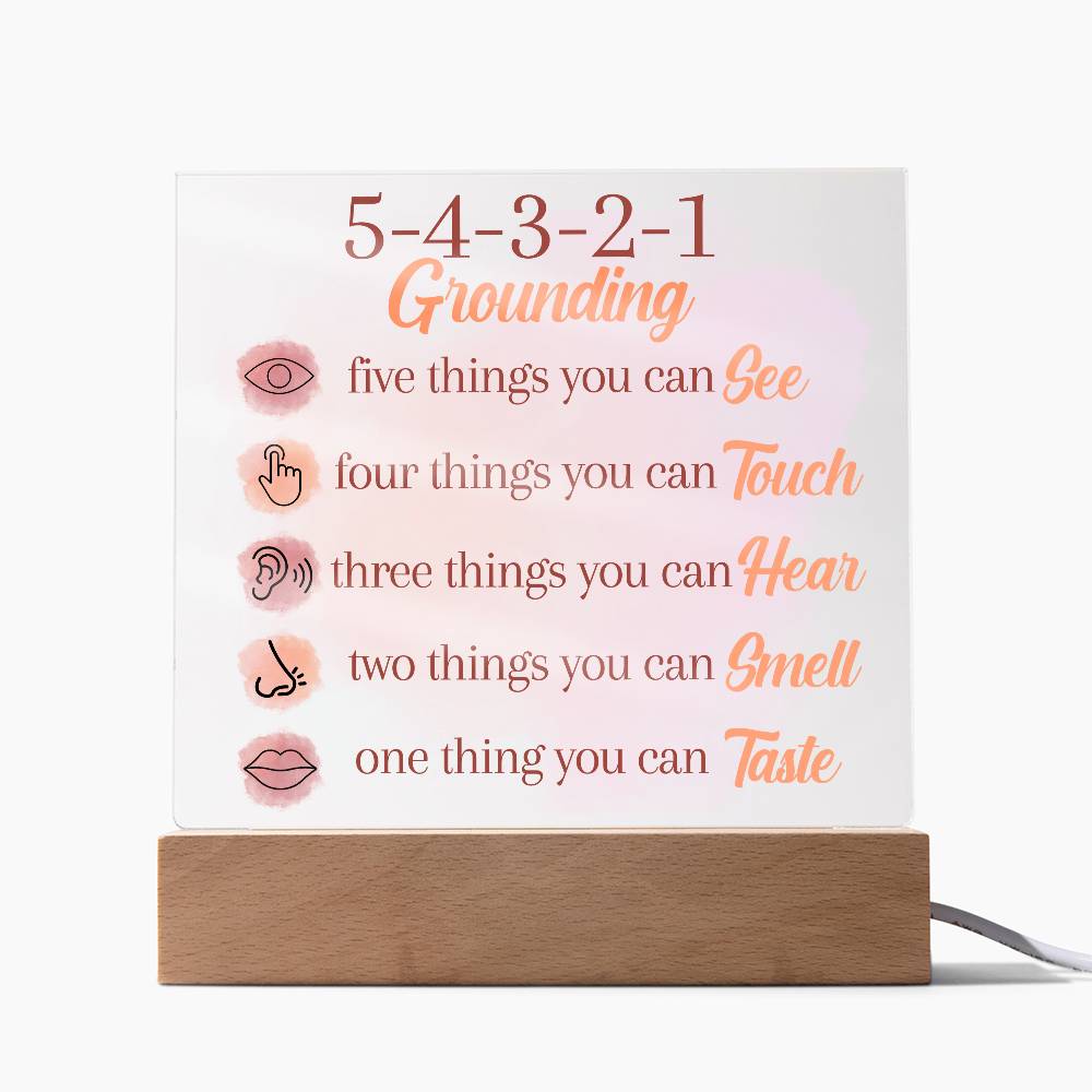 5-4-3-2-1 Mindfulness Sign, Mental Health Sign, Grounding Technique | Gift for Therapist