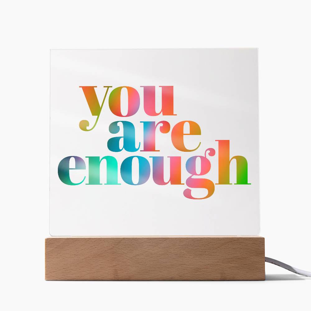 You are enough Acrylic Sign | self affirmations sign | affirmation decor | mental health gift | therapist room decor