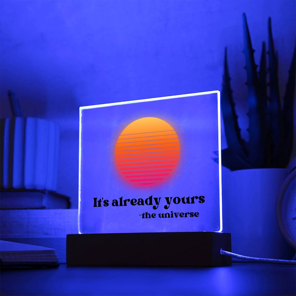 It's Already Yours Acrylic Sign | retro design | Retro sunset art