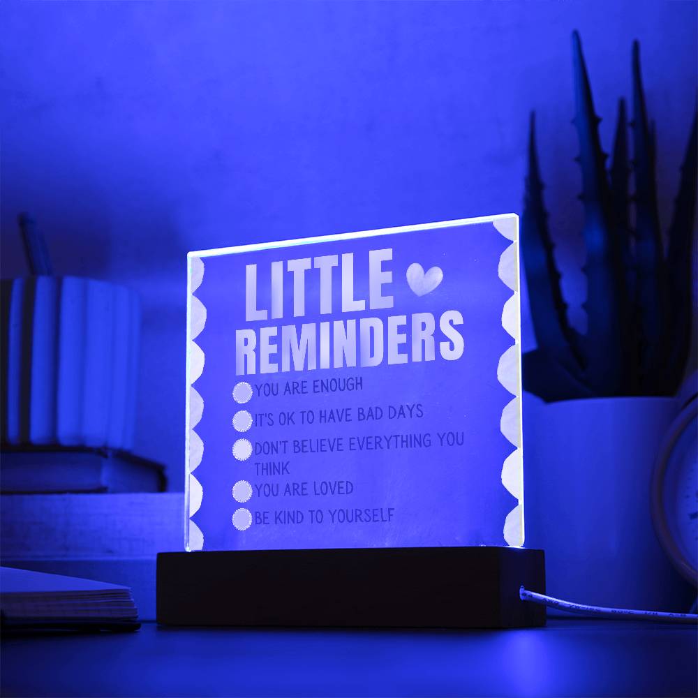 Little Reminders Acrylic Sign | Self Love sign | affirmation decor | mental health gift | survivor gift