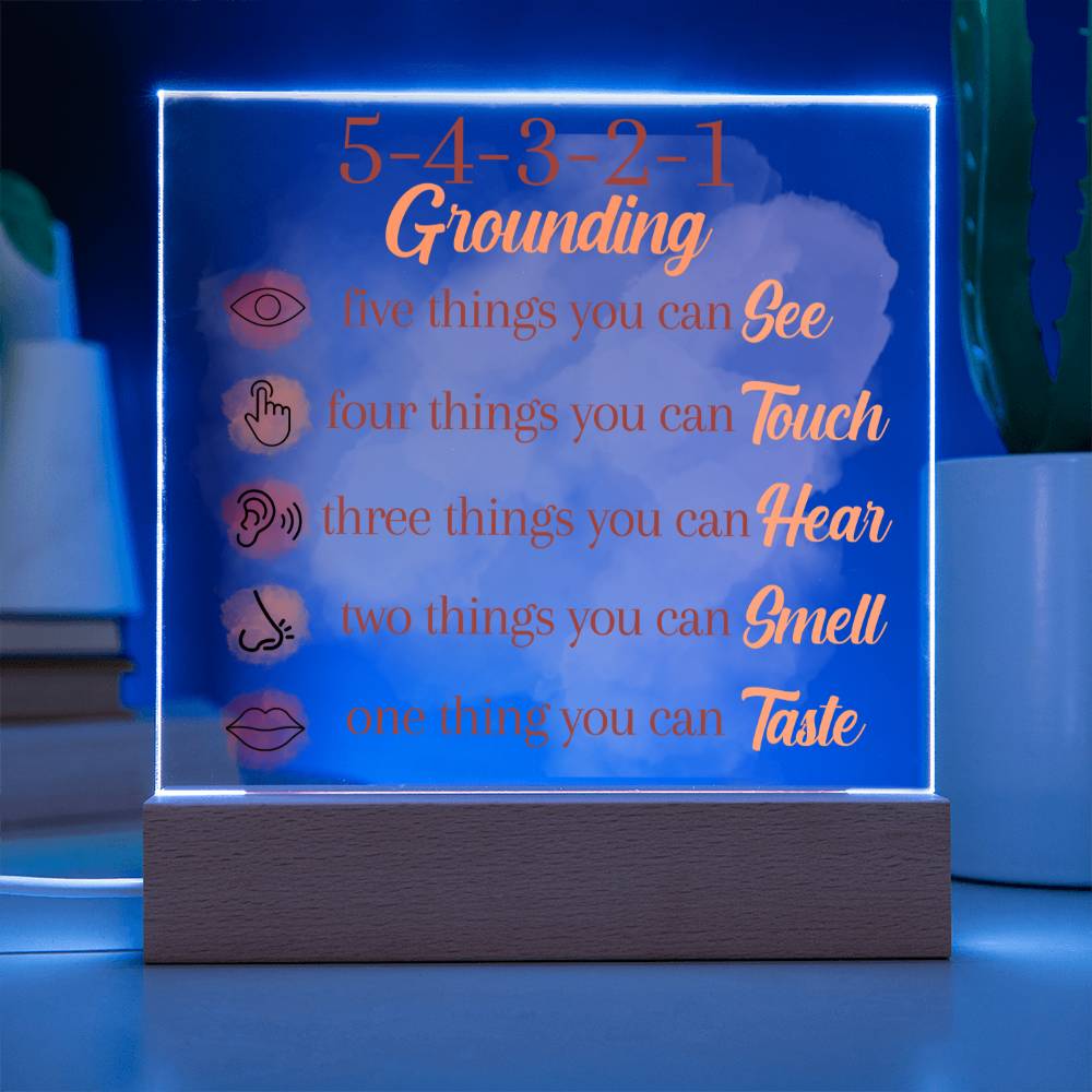 5-4-3-2-1 Mindfulness Sign, Mental Health Sign, Grounding Technique | Gift for Therapist