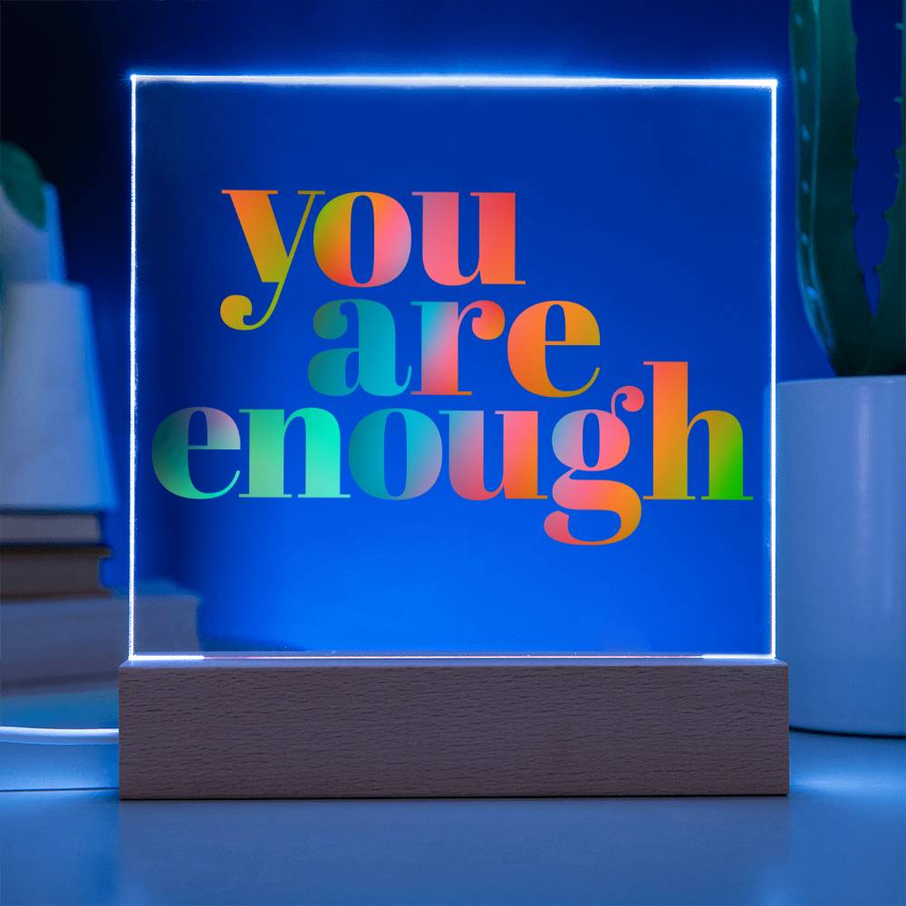 You are enough Acrylic Sign | self affirmations sign | affirmation decor | mental health gift | therapist room decor