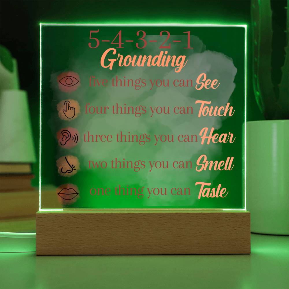 5-4-3-2-1 Mindfulness Sign, Mental Health Sign, Grounding Technique | Gift for Therapist