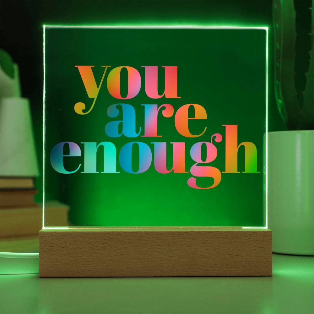 You are enough Acrylic Sign | self affirmations sign | affirmation decor | mental health gift | therapist room decor