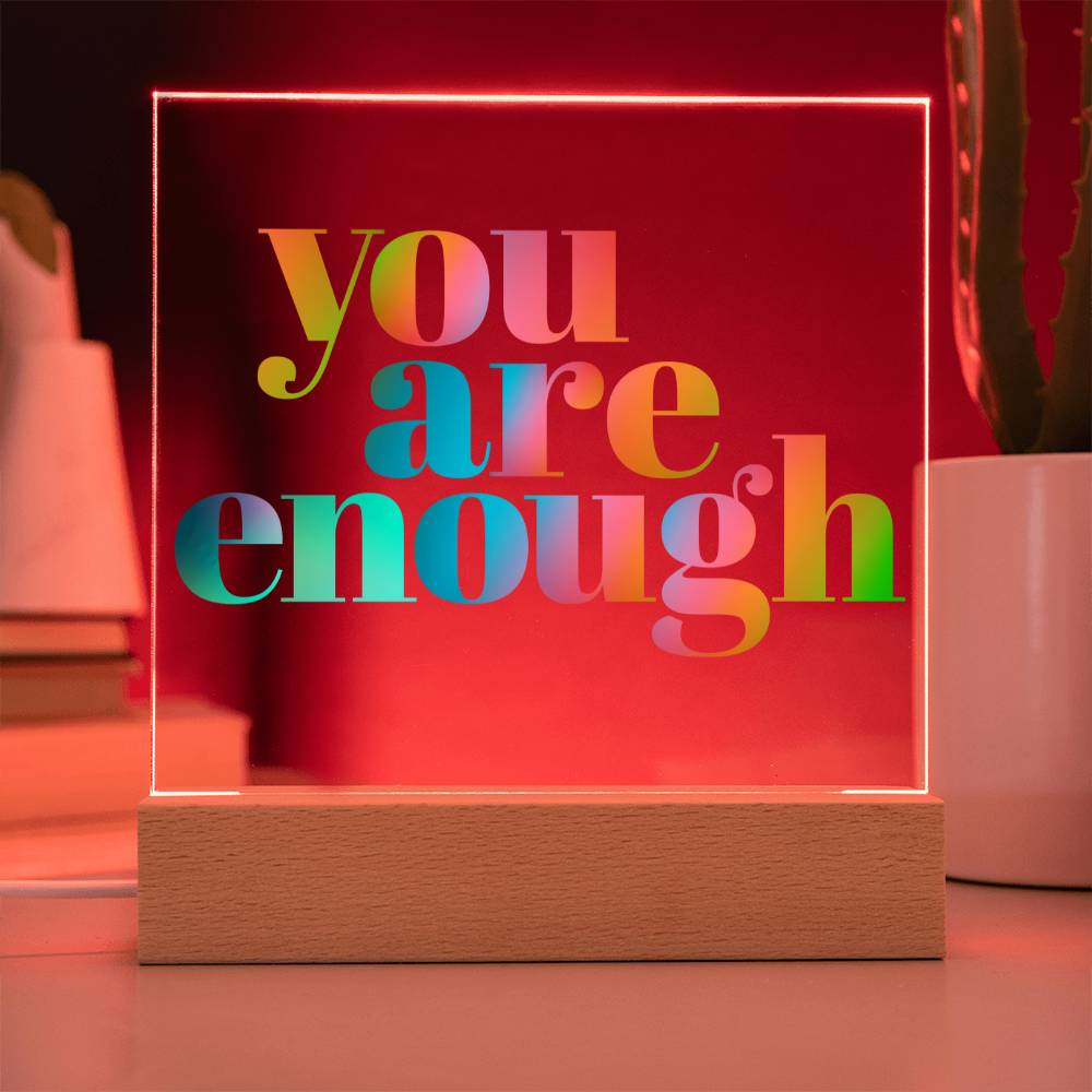 You are enough Acrylic Sign | self affirmations sign | affirmation decor | mental health gift | therapist room decor