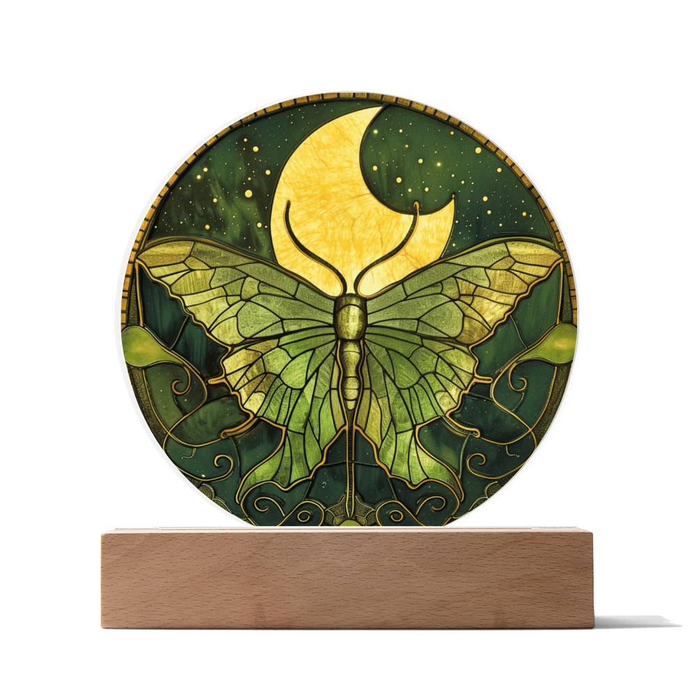 Luna Moth Gothic LED Nightlight | Goth Decor Housewarming Gift | Moon Witch Decor | Astronomy Gift