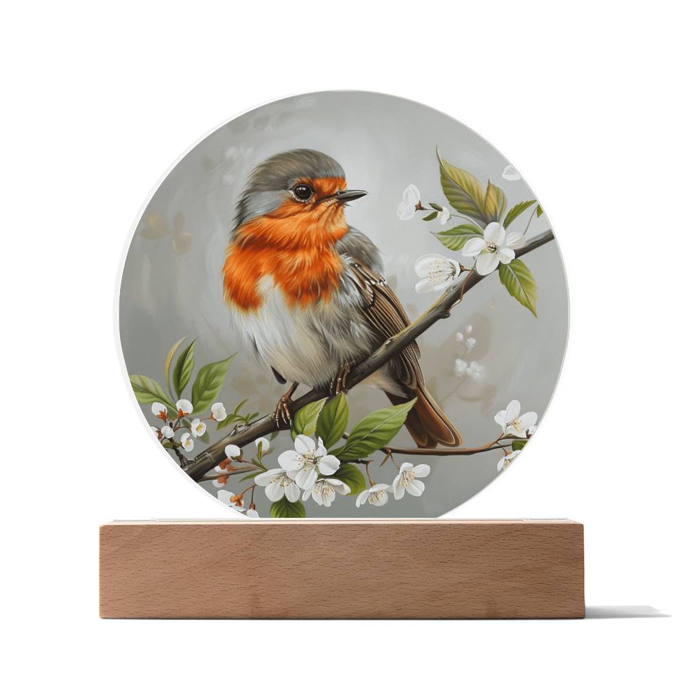 Robin Stained Glass Look Christmas Decor | Christmas Plaque | Faux Stained Glass Sign | Robin with Snowdrops