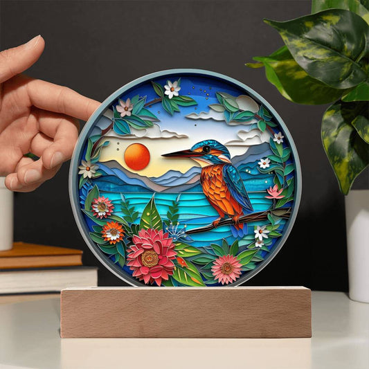 kingfisher 3D Art Effect Acrylic Plaque | Kingfisher Home Decor