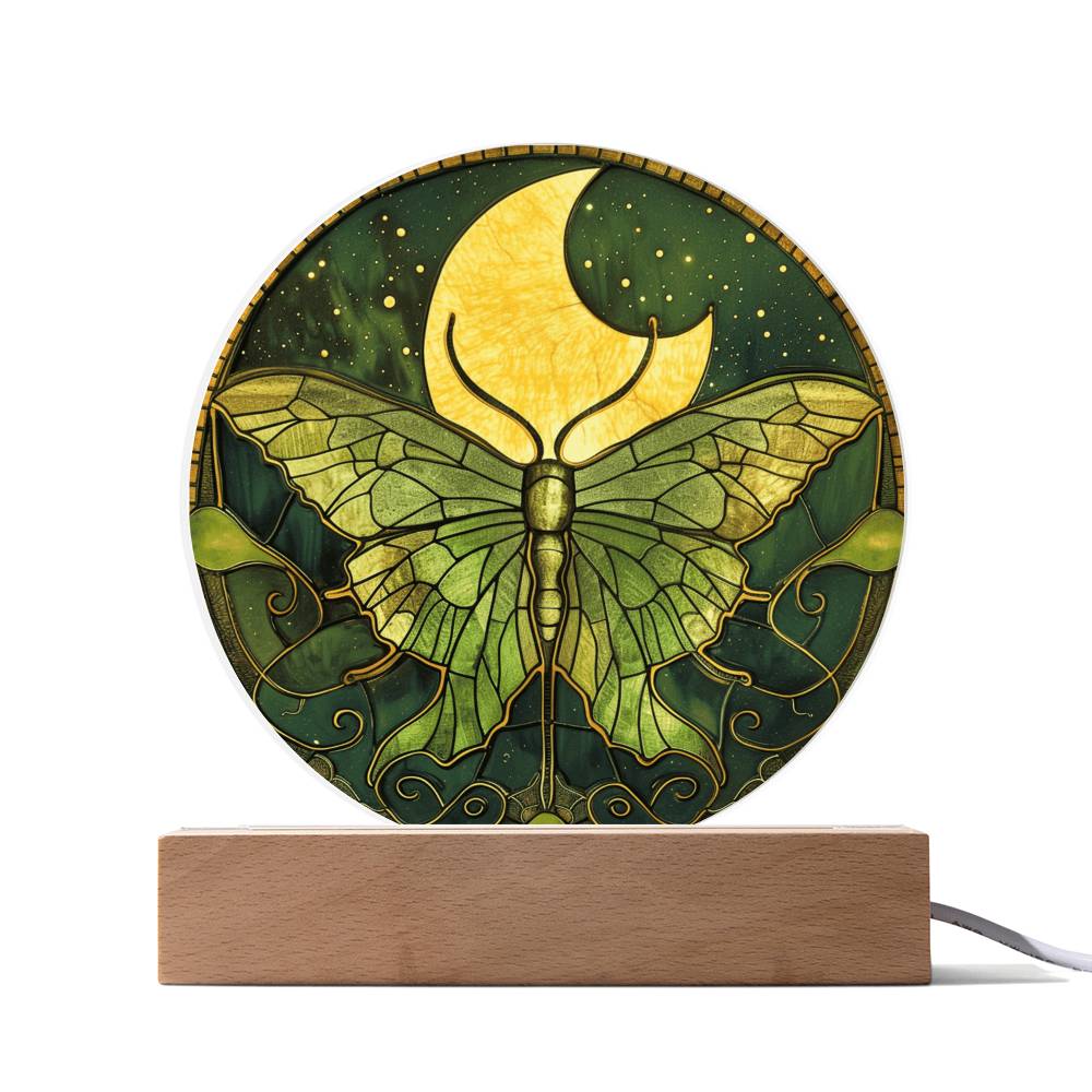 Luna Moth Gothic LED Nightlight | Goth Decor Housewarming Gift | Moon Witch Decor | Astronomy Gift