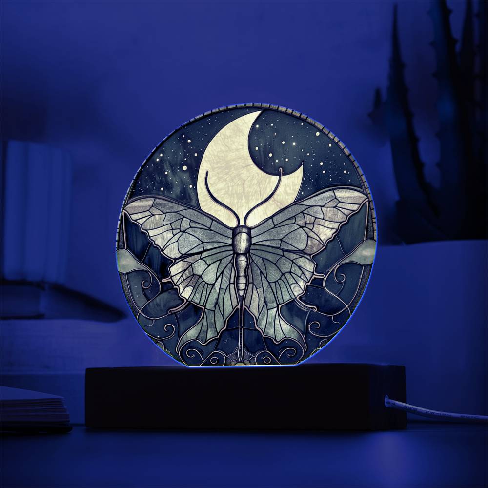 Luna Moth Gothic LED Nightlight | Goth Decor Housewarming Gift | Moon Witch Decor | Astronomy Gift