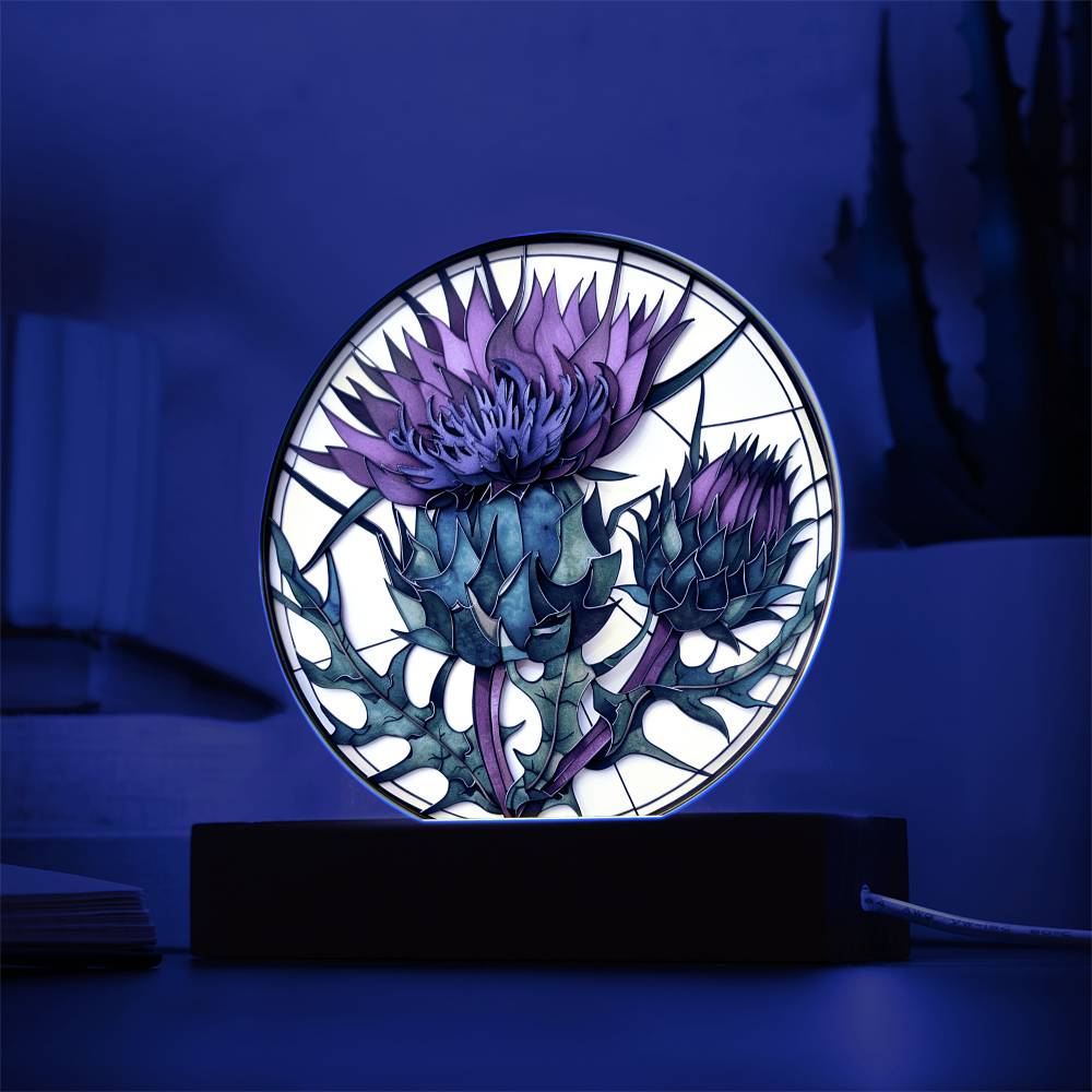 Scottish Thistle Acrylic Plaque | Thistle Home Decor | Thistle 3D Art Effect Plaque