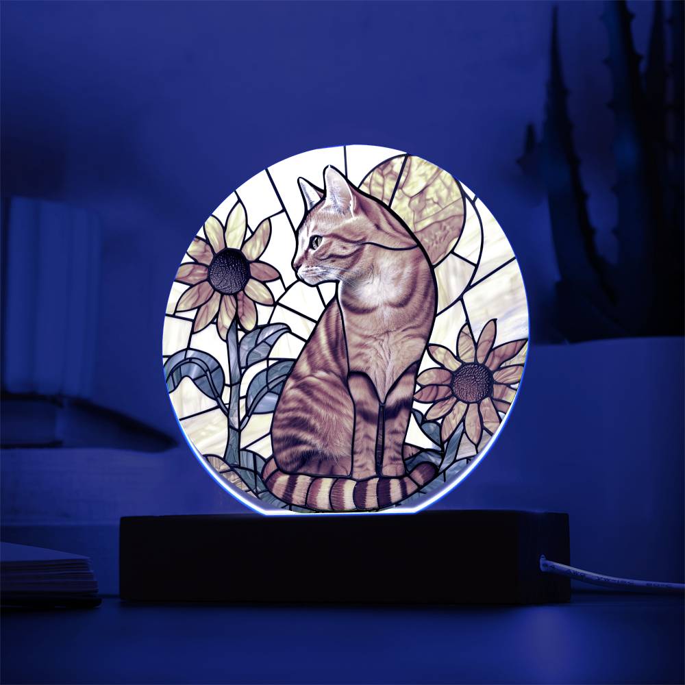 Ginger Cat Faux Stained Glass Plaque | Ginger Cat Art | Ginger Cat Memorial