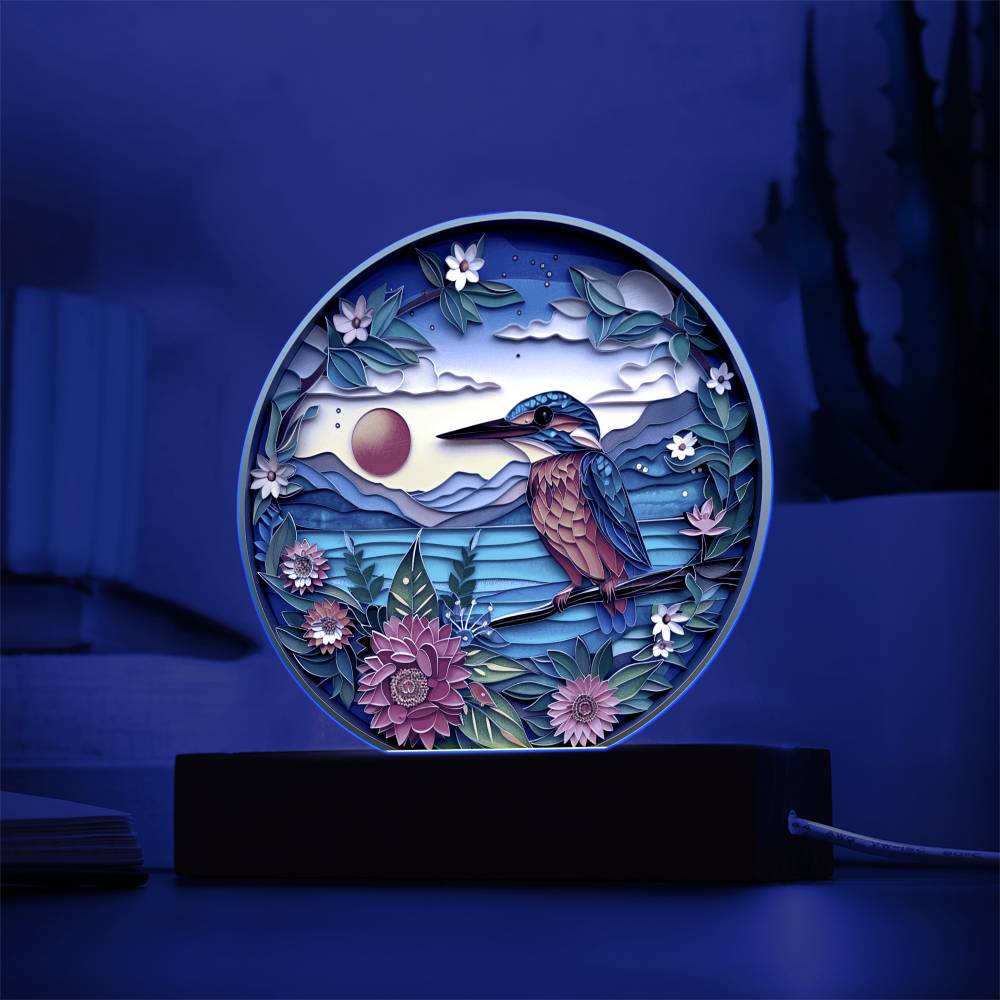 kingfisher 3D Art Effect Acrylic Plaque | Kingfisher Home Decor