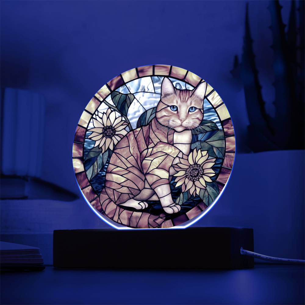 Ginger Cat Faux Stained Glass Plaque | Ginger Cat Art | Ginger Cat Memorial
