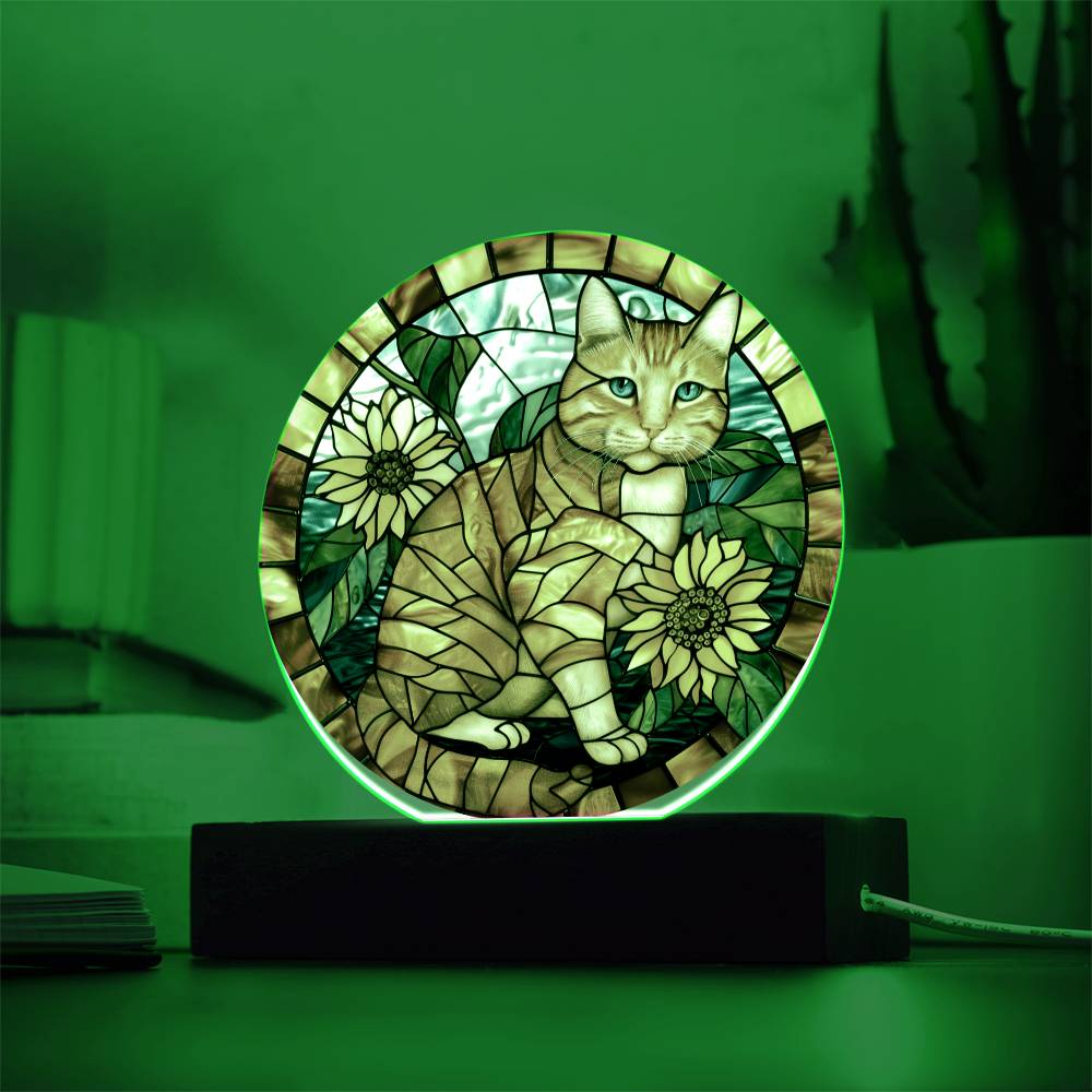 Ginger Cat Faux Stained Glass Plaque | Ginger Cat Art | Ginger Cat Memorial