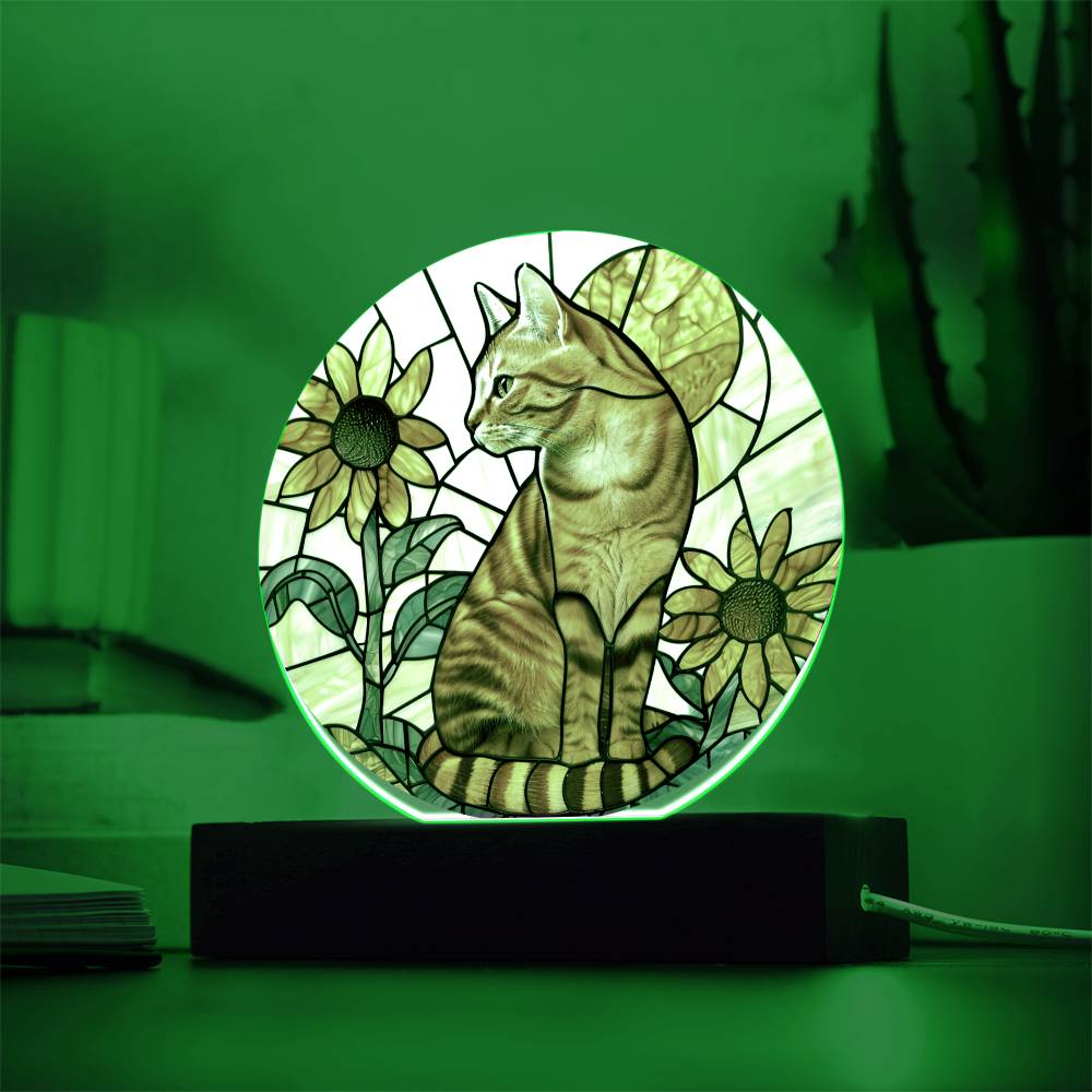 Ginger Cat Faux Stained Glass Plaque | Ginger Cat Art | Ginger Cat Memorial