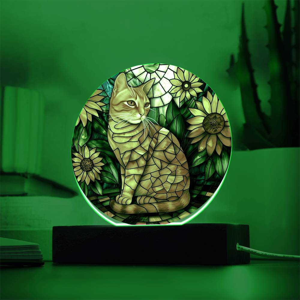 Ginger Cat Faux Stained Glass Plaque | Ginger Cat Art | Ginger Cat Memorial