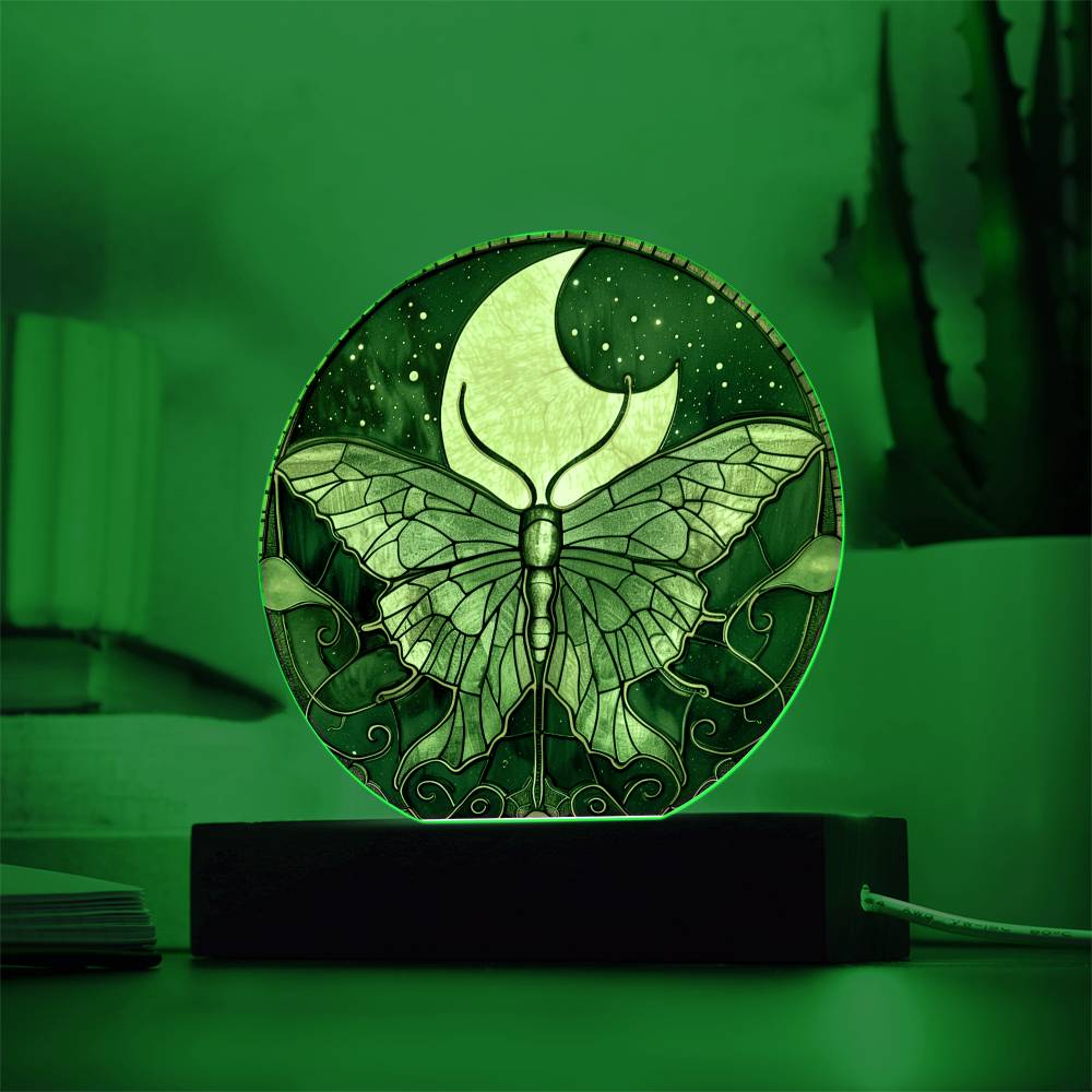 Luna Moth Gothic LED Nightlight | Goth Decor Housewarming Gift | Moon Witch Decor | Astronomy Gift