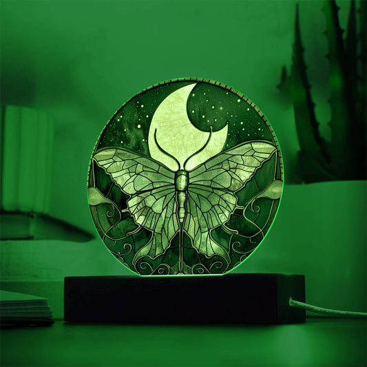 Luna Moth Gothic LED Nightlight | Goth Decor Housewarming Gift | Moon Witch Decor | Astronomy Gift