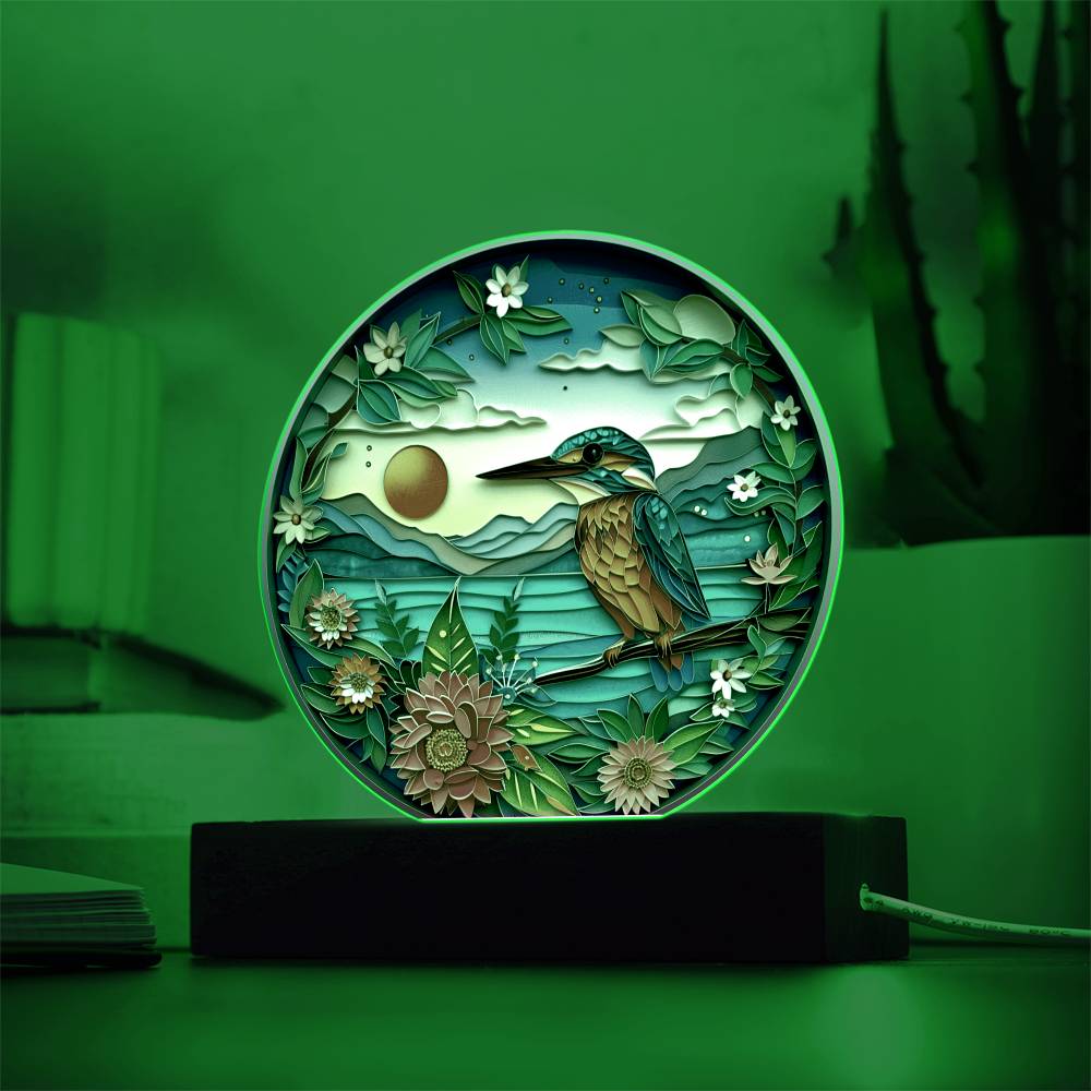 kingfisher 3D Art Effect Acrylic Plaque | Kingfisher Home Decor