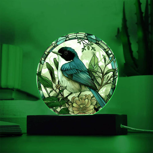 Fairy Wren Stained Glass Look Acrylic Plaque | Blue Bird Lover Gift | Motivation GIft | Indoor Decor Bluebird Suncatcher