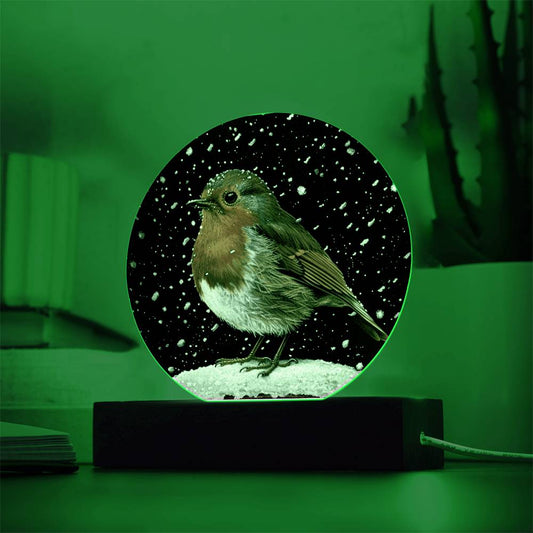 Robin Stained Glass Look Christmas Decor | Christmas Plaque | Faux Stained Glass Sign | Robin with Snowdrops