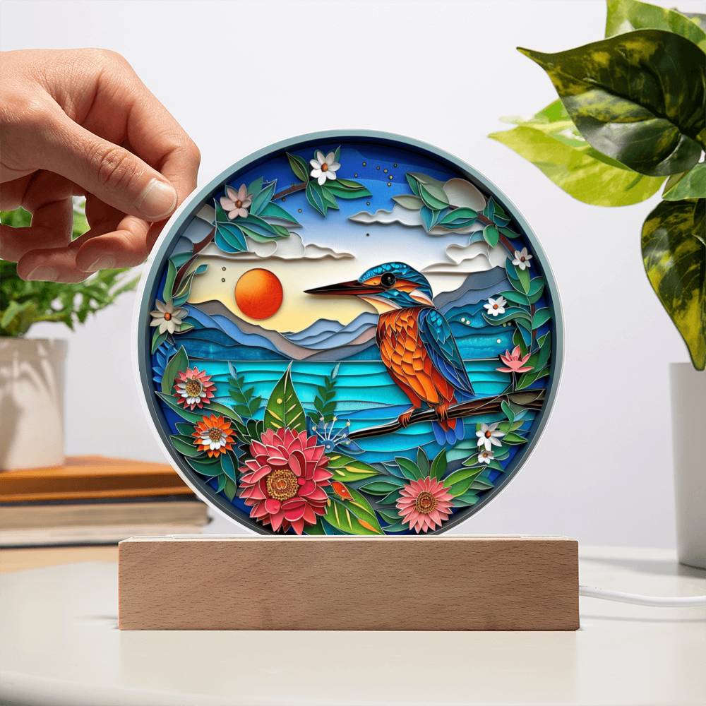 kingfisher 3D Art Effect Acrylic Plaque | Kingfisher Home Decor