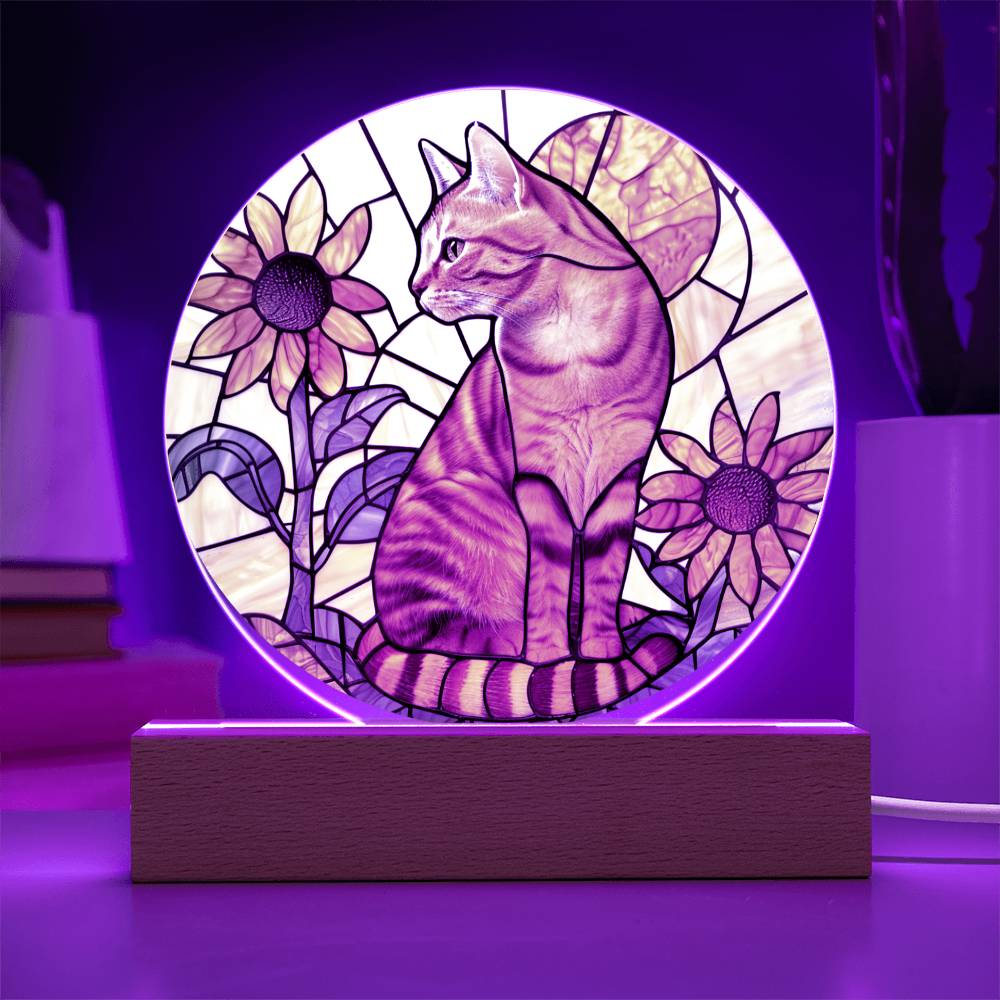 Ginger Cat Faux Stained Glass Plaque | Ginger Cat Art | Ginger Cat Memorial