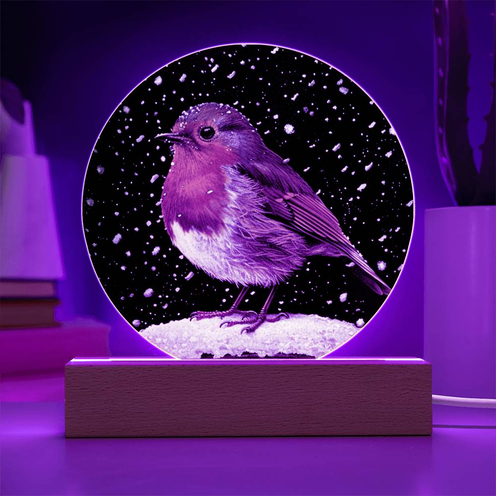 Robin Stained Glass Look Christmas Decor | Christmas Plaque | Faux Stained Glass Sign | Robin with Snowdrops