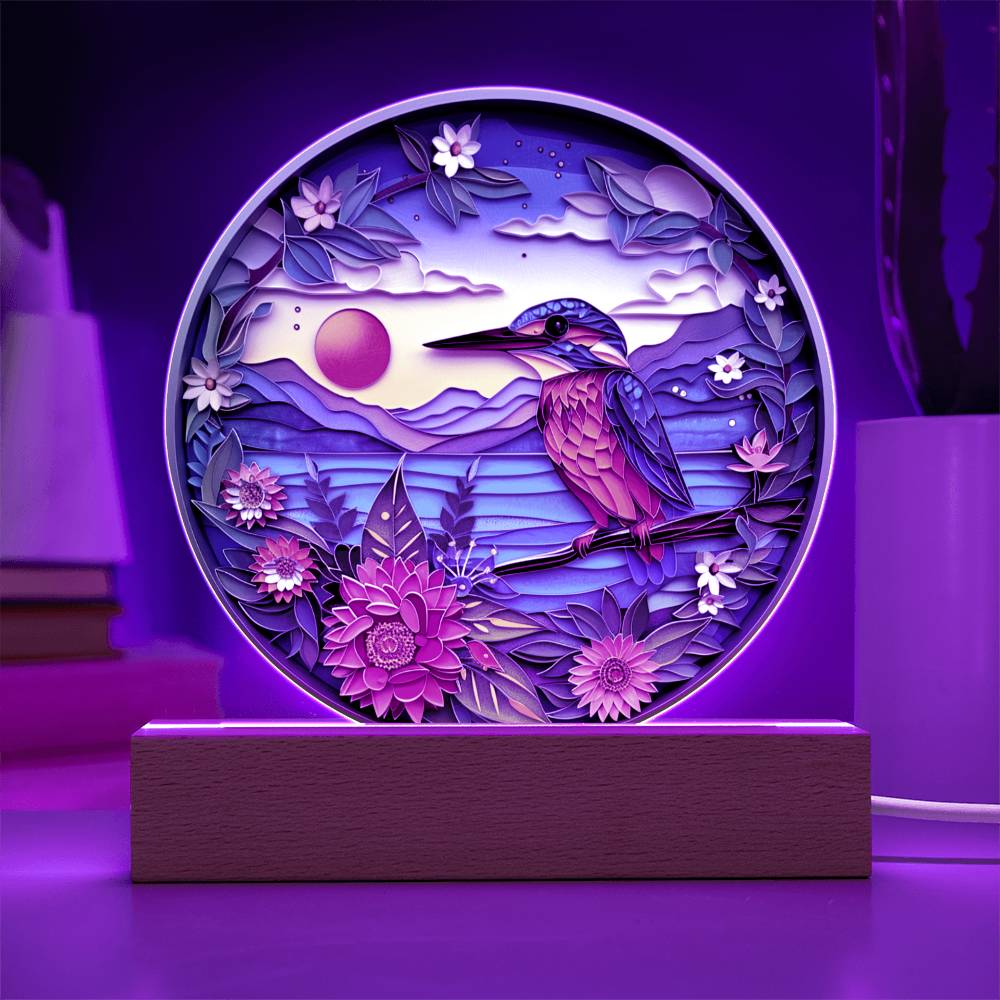 kingfisher 3D Art Effect Acrylic Plaque | Kingfisher Home Decor