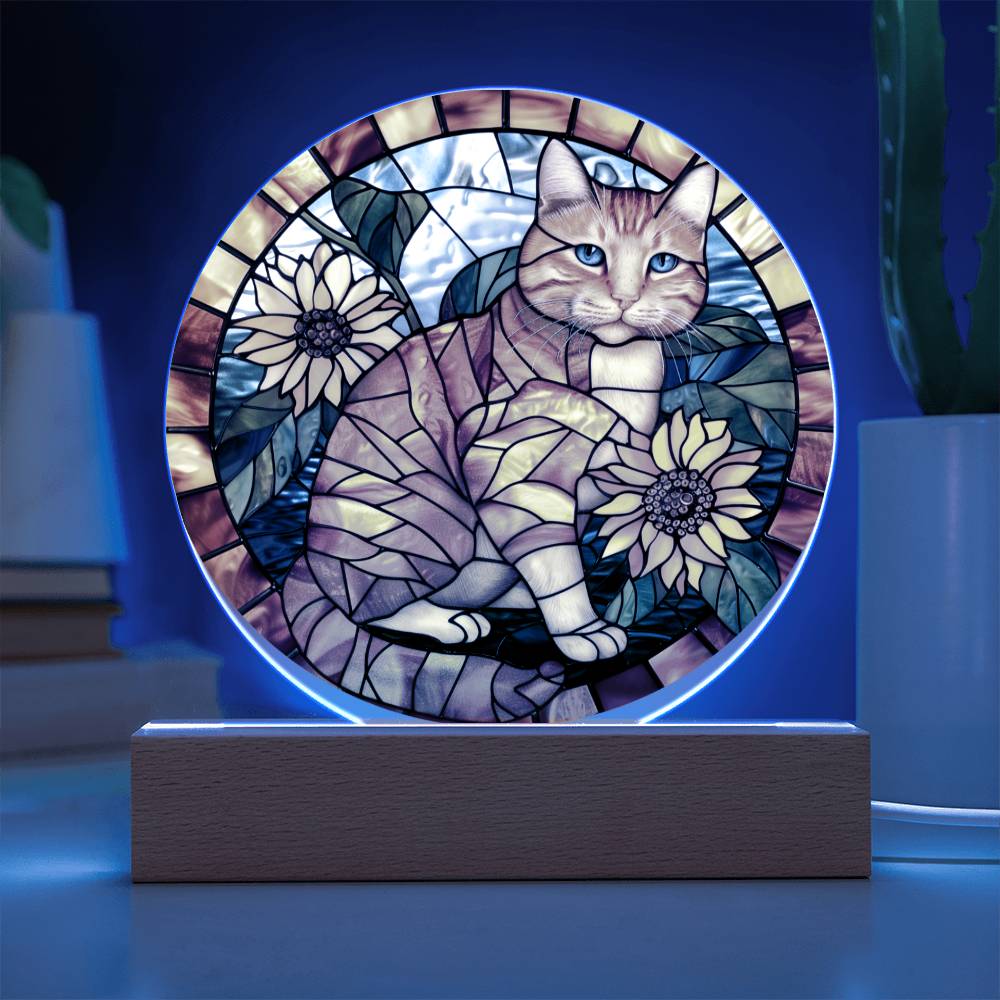 Ginger Cat Faux Stained Glass Plaque | Ginger Cat Art | Ginger Cat Memorial