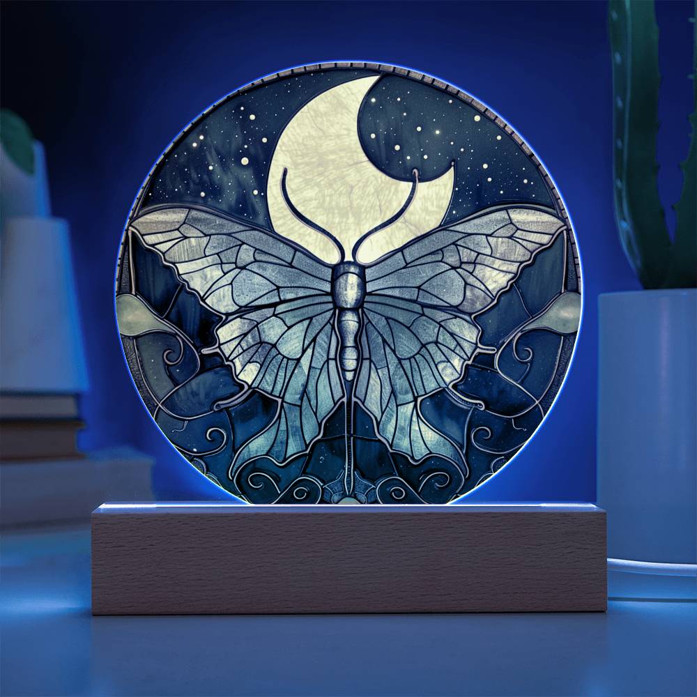 Luna Moth Gothic LED Nightlight | Goth Decor Housewarming Gift | Moon Witch Decor | Astronomy Gift