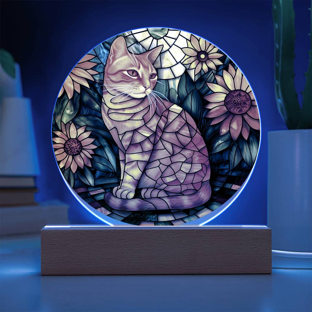 Ginger Cat Faux Stained Glass Plaque | Ginger Cat Art | Ginger Cat Memorial
