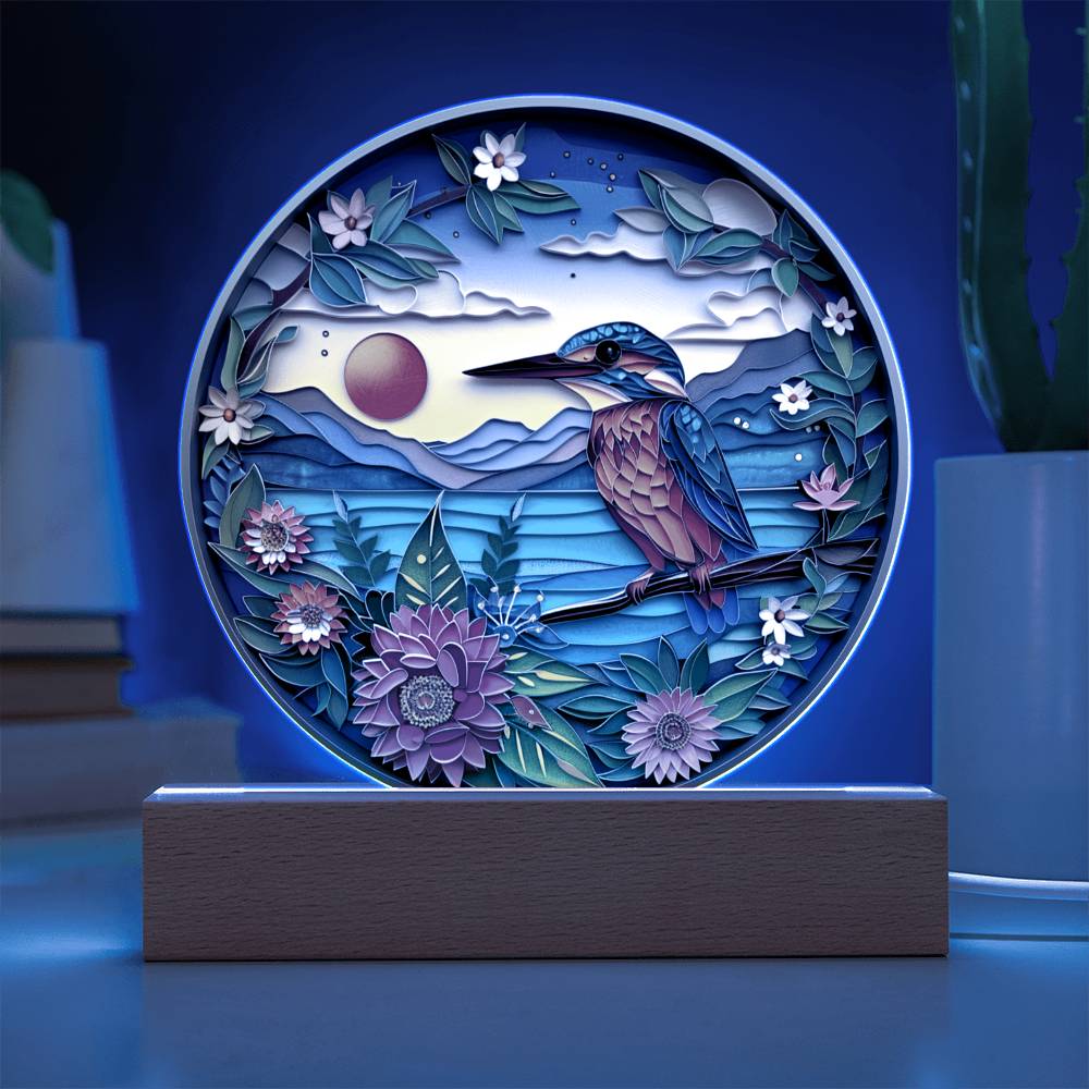 kingfisher 3D Art Effect Acrylic Plaque | Kingfisher Home Decor
