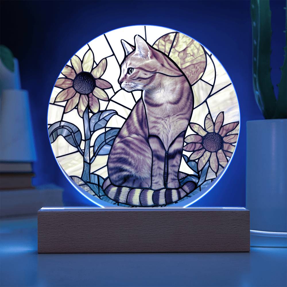 Ginger Cat Faux Stained Glass Plaque | Ginger Cat Art | Ginger Cat Memorial