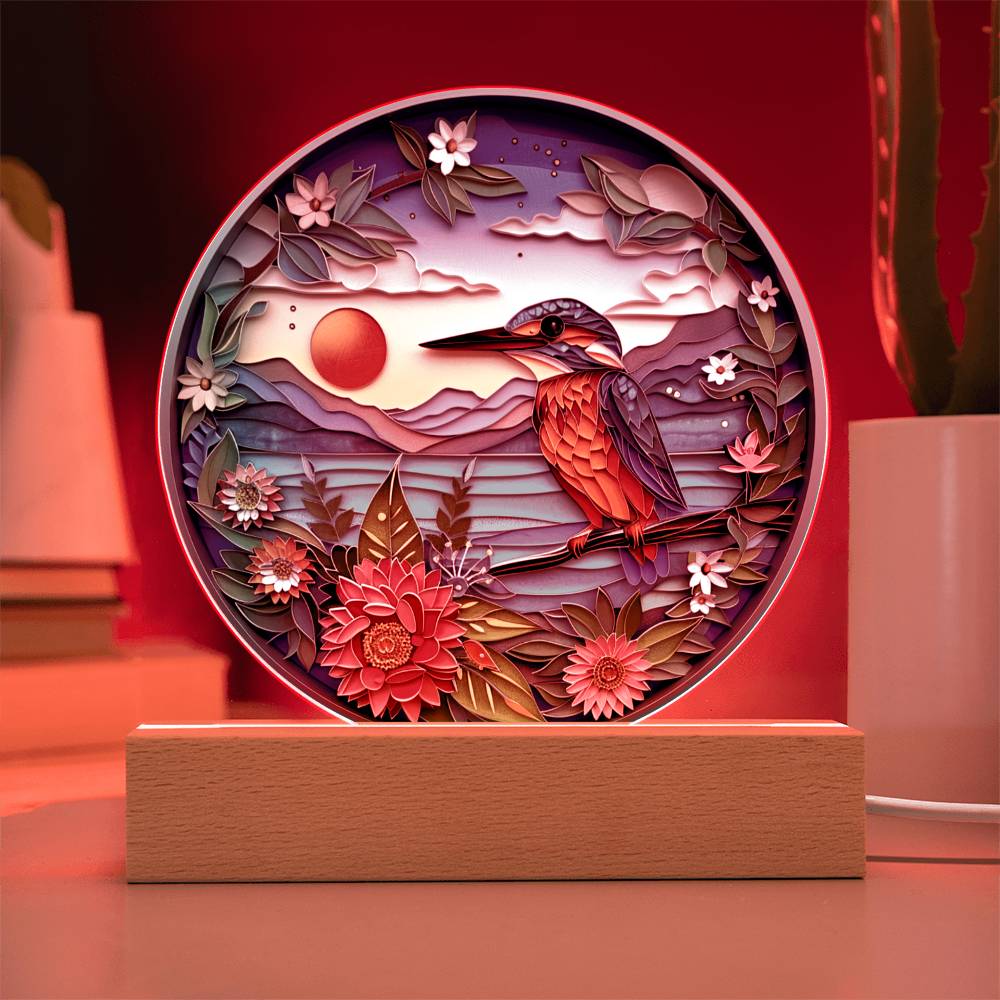 kingfisher 3D Art Effect Acrylic Plaque | Kingfisher Home Decor