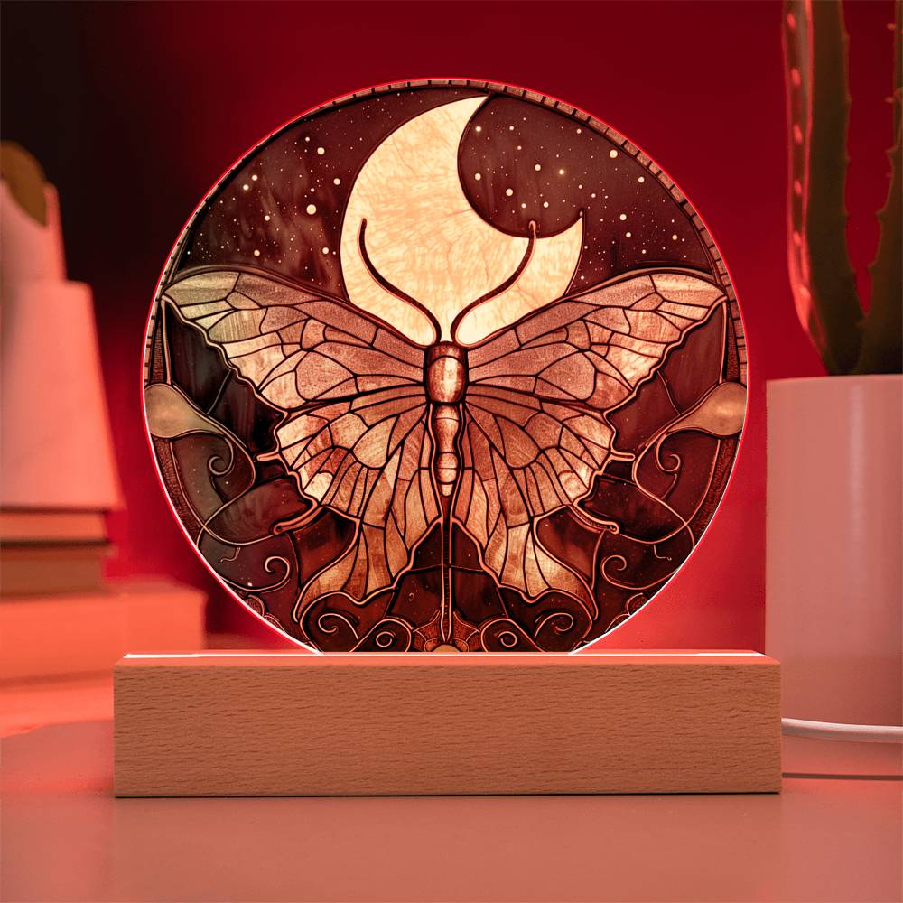Luna Moth Gothic LED Nightlight | Goth Decor Housewarming Gift | Moon Witch Decor | Astronomy Gift