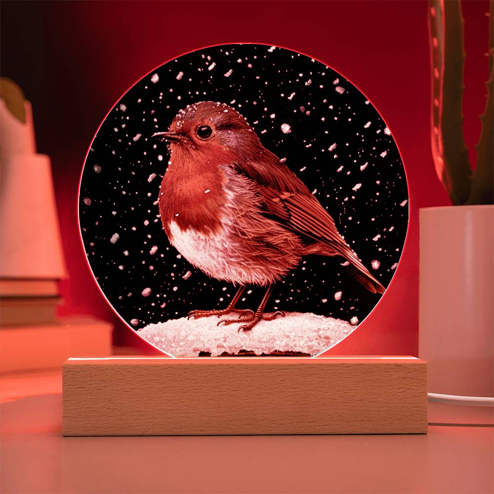 Robin Stained Glass Look Christmas Decor | Christmas Plaque | Faux Stained Glass Sign | Robin with Snowdrops