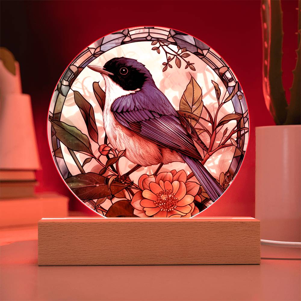 Fairy Wren Stained Glass Look Acrylic Plaque | Blue Bird Lover Gift | Motivation GIft | Indoor Decor Bluebird Suncatcher