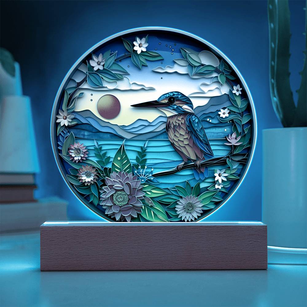 kingfisher 3D Art Effect Acrylic Plaque | Kingfisher Home Decor