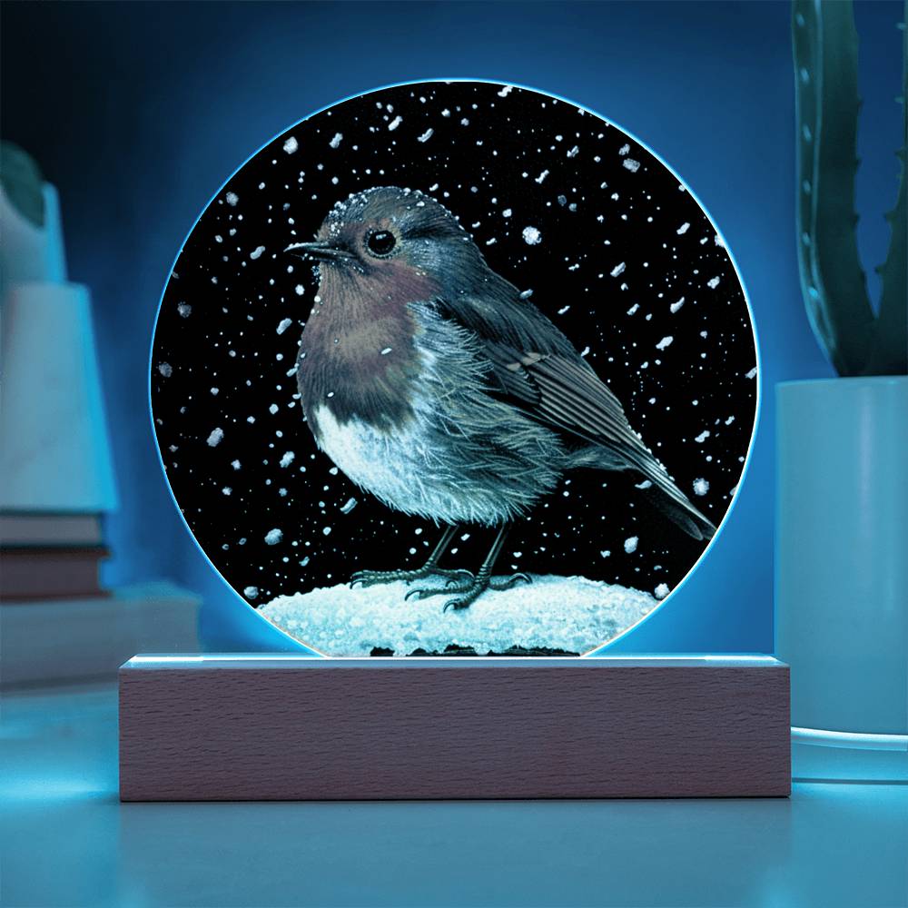 Robin Stained Glass Look Christmas Decor | Christmas Plaque | Faux Stained Glass Sign | Robin with Snowdrops