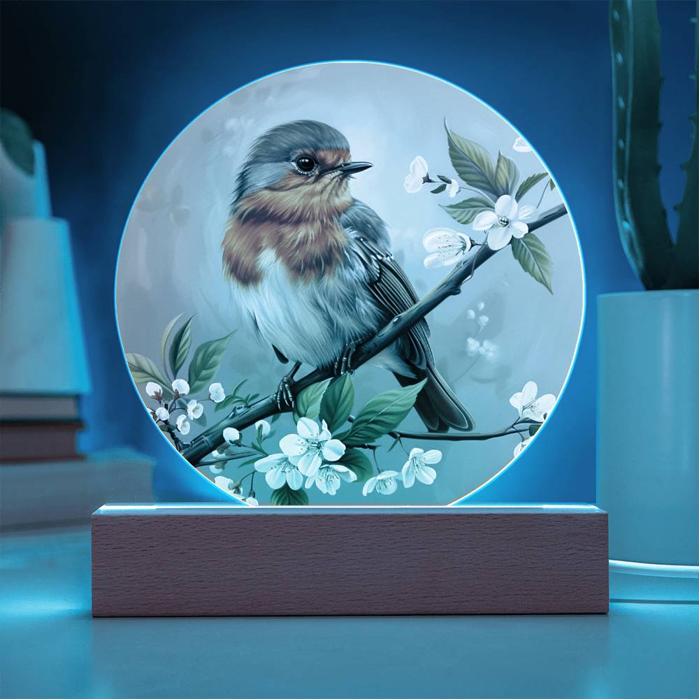 Robin Stained Glass Look Christmas Decor | Christmas Plaque | Faux Stained Glass Sign | Robin with Snowdrops