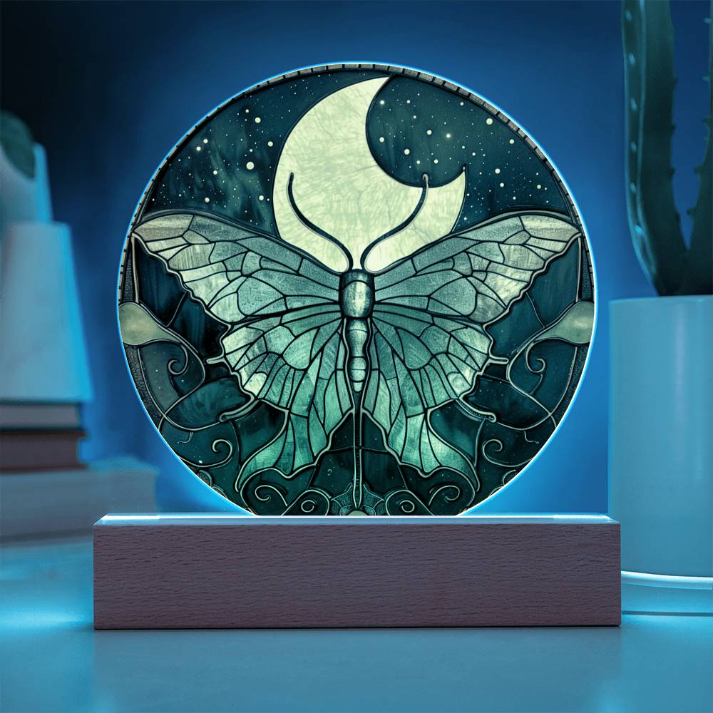 Luna Moth Gothic LED Nightlight | Goth Decor Housewarming Gift | Moon Witch Decor | Astronomy Gift