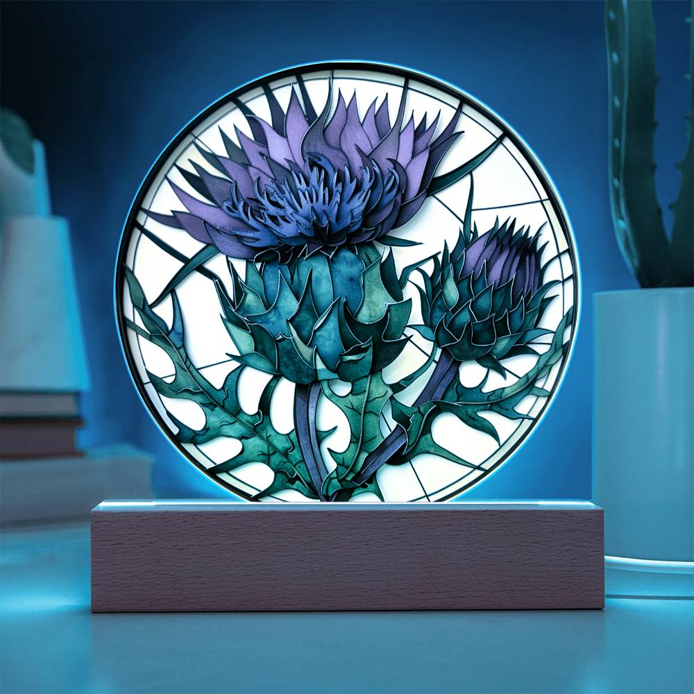 Scottish Thistle Acrylic Plaque | Thistle Home Decor | Thistle 3D Art Effect Plaque